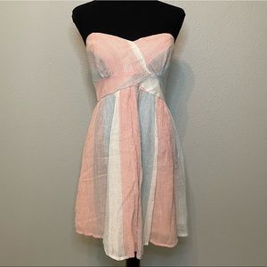 Free People striped strapless dress